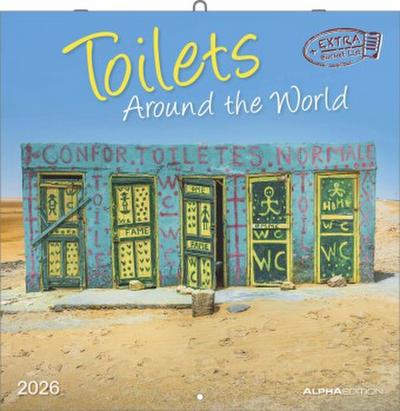 Toilets Around the World 2026 - Wand-Kalender - Broschüren-Kalender - 30x30 - 30x60 geöffnet - Toiletten-Kalender