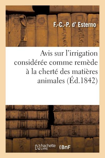 Avis du Conseil général d’agriculture sur l’irrigation