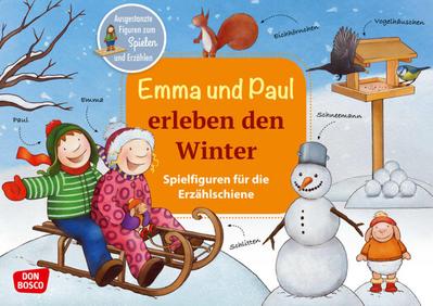 Emma und Paul erleben den Winter. Erzählschienen-Figurenset, m. 1 Beilage