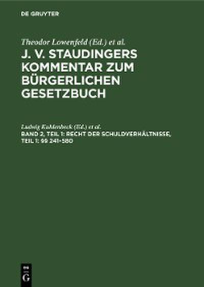 Recht der Schuldverhältnisse, Teil 1: §§ 241–580