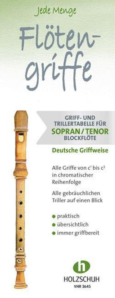 Jede Menge Flötengriffe - Sopran- und Tenorblockflöte (Deutsche Griffweise)