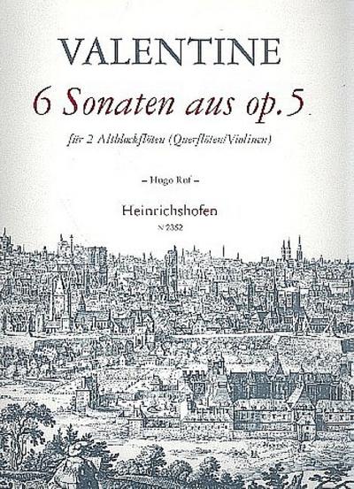 6 Sonaten aus op.5für 2 Altblockflöten (Flöten, Violinen)