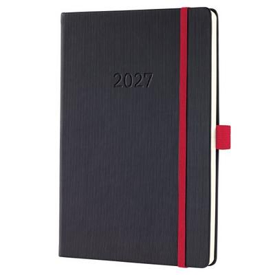 Wochenkalender Conceptum 2027, ca. A5, schwarz, rot