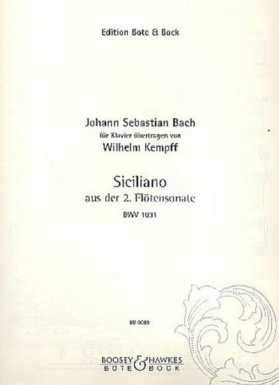 Siciliano aus der 2. Flötensonate BWV1031für Klavier