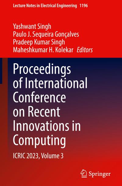 Proceedings of International Conference on Recent Innovations in Computing