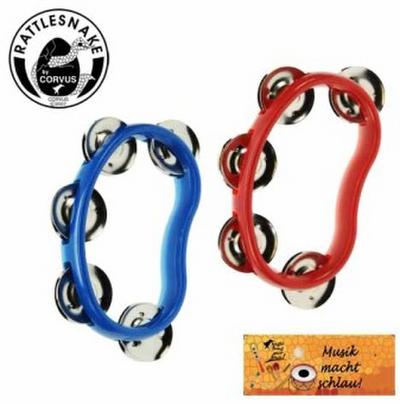 Tamburin mini, rot/blau