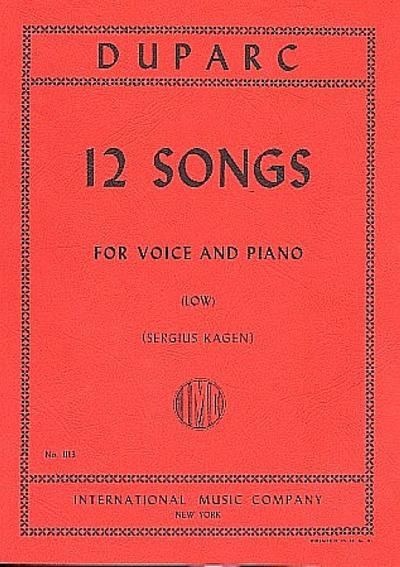 12 Songsfor low voice and piano (fr/en)