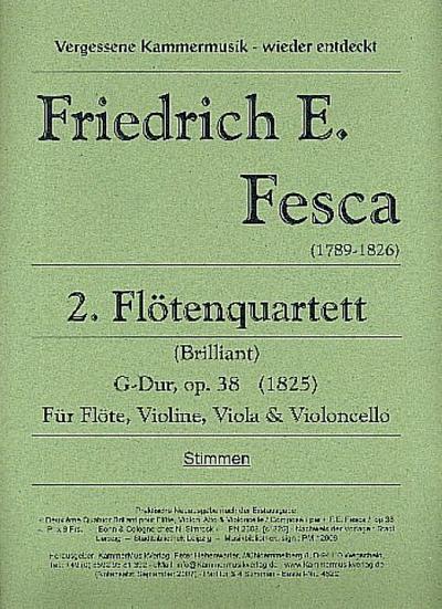 Quartett Nr.2 op.38für Flöte, Violine, Viola und Violoncello