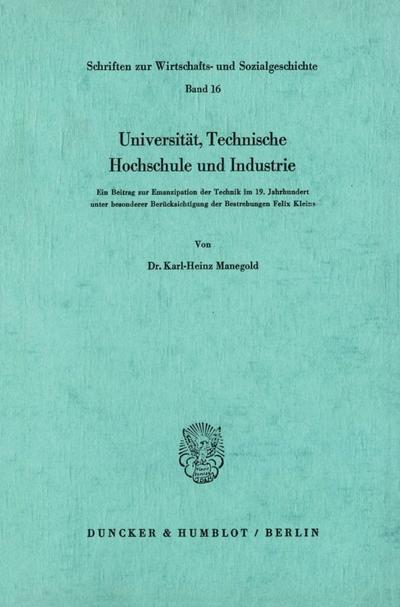 Universität, Technische Hochschule und Industrie.