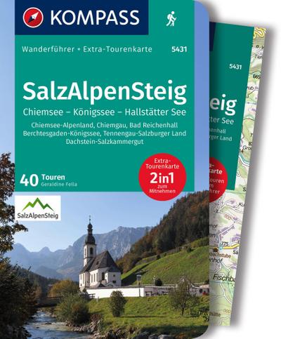 KOMPASS Wanderführer SalzAlpenSteig, Chiemsee, Königssee, Hallstätter See, 40 Touren mit Extra-Tourenkarte