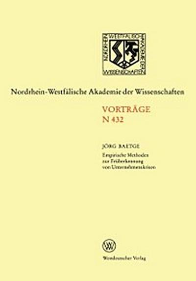 Empirische Methoden zur Früherkennung von Unternehmenskrisen