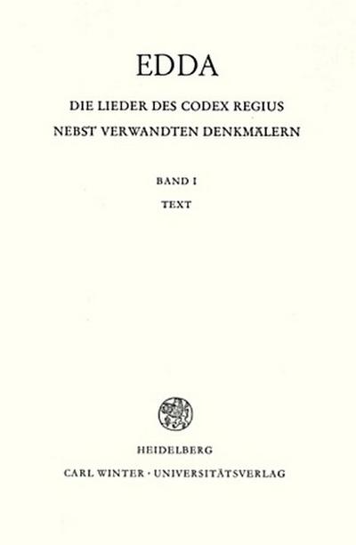 Edda. Die Lieder des Codex regius nebst verwandten Denkmälern / Text