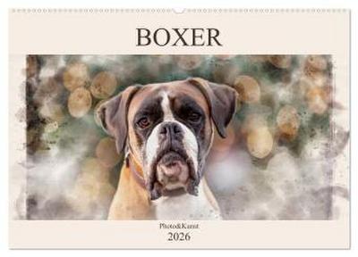 Boxer Photo&Kunst (Wandkalender 2026 DIN A2 quer), CALVENDO Monatskalender