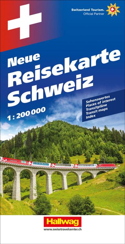 Schweiz Neue Reisekarte Strassenkarte 1:200 000