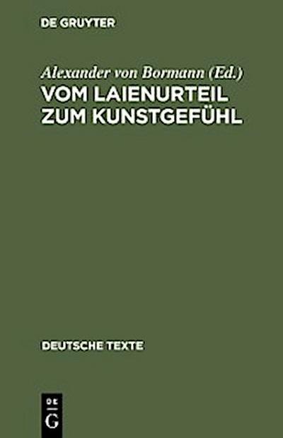 Vom Laienurteil zum Kunstgefühl