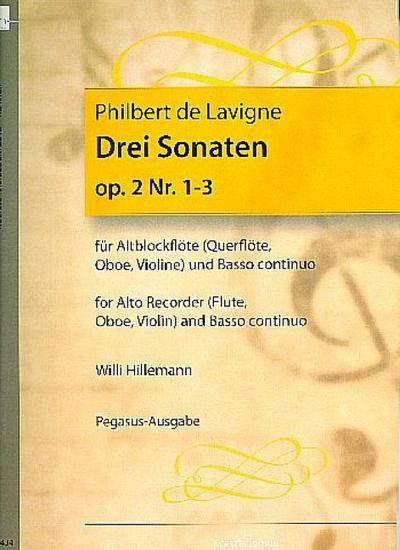 6 Sonaten op.2 Band 1 Nr.1-3für Altblockflöte und Bc