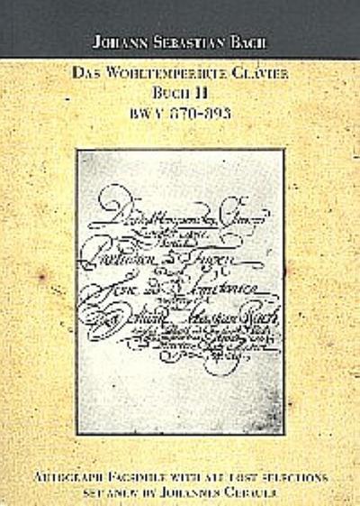 Das wohltemperierte Klavier Band 2BWV870-BWV893