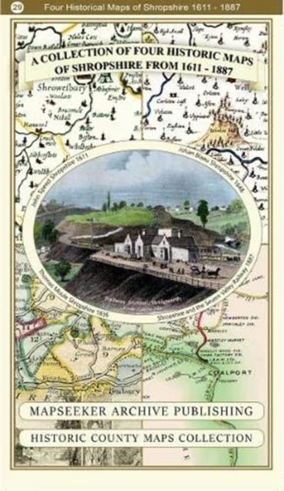 A Shropshire 1611 - 1836 - Fold Up Map that features a collection of Four Historic Maps, John Speed’s County Map 1611, Johan Blaeu’s County Map of 1648, Thomas Moules County Map of 1836 and a Map of the Severn Valley Railway in 1887.The maps also feature a number of early views across Shropshire including the famous Ironbridge over the Severn and the Severn at Bridgnorth.