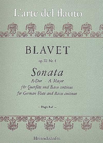 Sonata op.3,4 A-Dur fürFlöte und Bc