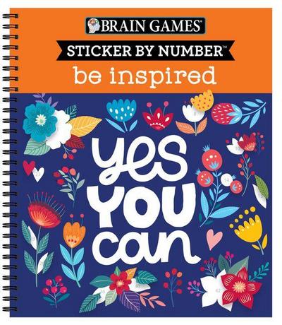 Brain Games - Sticker by Number: Be Inspired - 2 Books in 1 (20 Images to Sticker)