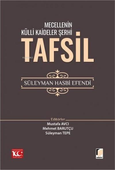 Mecellenin Külli Kaideler Serhi Tafsil Süleyman Hasbi Efendi