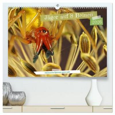 Jäger auf acht Beinen (hochwertiger Premium Wandkalender 2026 DIN A2 quer), Kunstdruck in Hochglanz