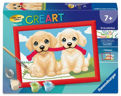 CreArt, Malen nach Zahlen Kinder - Spielende Hunde