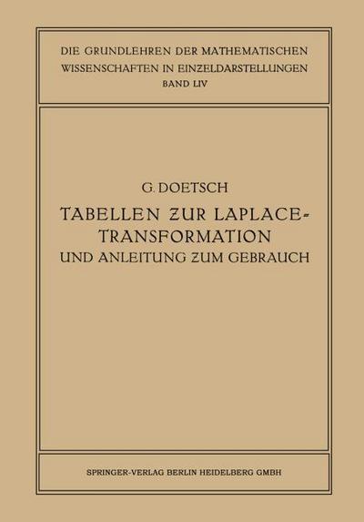 Tabellen zur Laplace-Transformation und Anleitung zum Gebrauch