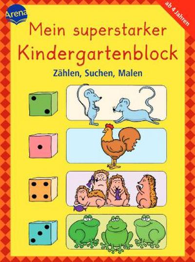 Mein superstarker Kindergartenblock - Zählen, Suchen, Malen