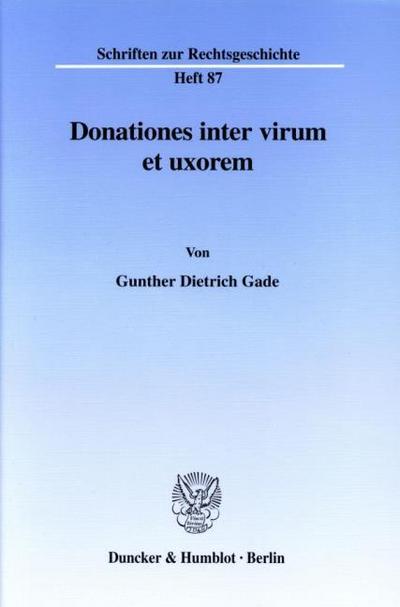 Donationes inter virum et uxorem.