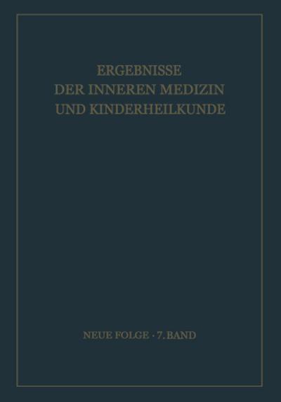 Ergebnisse der Inneren Medizin und Kinderheilkunde