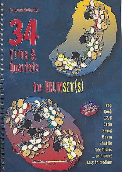 34 Trios & Quartets for Drumset(s)