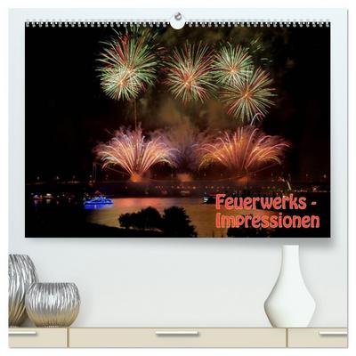 Feuerwerks - Impressionen (hochwertiger Premium Wandkalender 2026 DIN A2 quer), Kunstdruck in Hochglanz