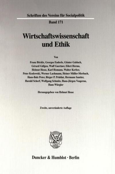 Wirtschaftswissenschaft und Ethik.