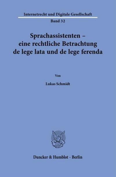 Sprachassistenten - eine rechtliche Betrachtung de lege lata und de lege ferenda
