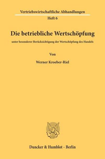 Die betriebliche Wertschöpfung