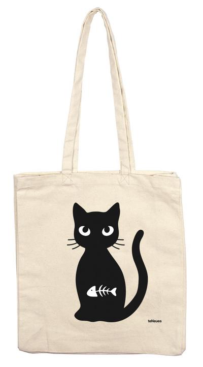 Katze mit Fisch, Stofftasche