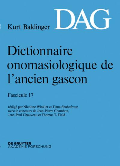 Dictionnaire onomasiologique de lancien gascon (DAG). Fascicule 17