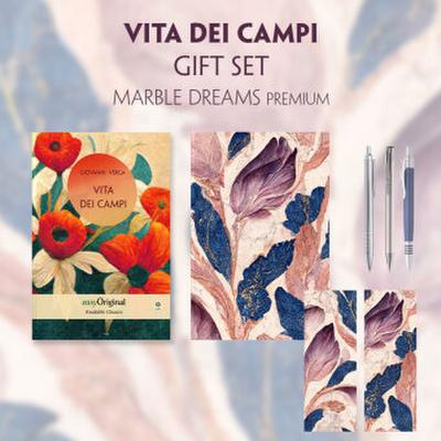 Vita dei campi (with audio-online) Readable Classics Geschenkset + Marmorträume Schreibset Premium, m. 1 Beilage, m. 1 Buch
