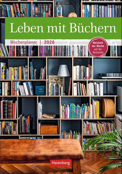 Leben mit Büchern Wochenplaner 2026 - 53 Blatt mit Weisheit der Woche auf der Rückseite