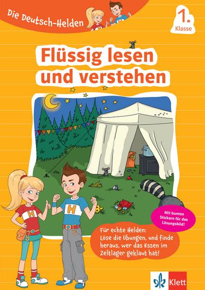 Klett Die Deutsch-Helden Flüssig lesen und verstehen 1. Klasse: Grundschule Deutsch (mit Stickern)