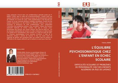 L’ÉQUILIBRE PSYCHOSOMATIQUE CHEZ L’ENFANT EN ECHEC SCOLAIRE