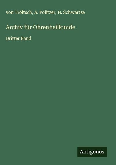 Archiv für Ohrenheilkunde