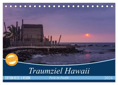 Traumziel Hawaii - Perle im Pazifik (Tischkalender 2024 DIN A5 quer), CALVENDO Monatskalender