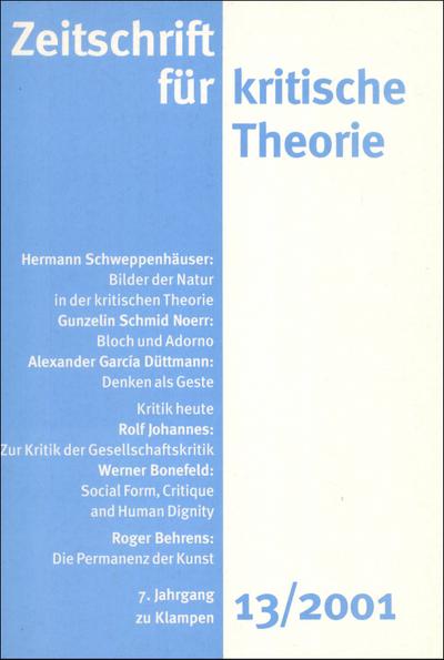 Zeitschrift für kritische Theorie: HEFT 13: 7. Jahrgang (2001)