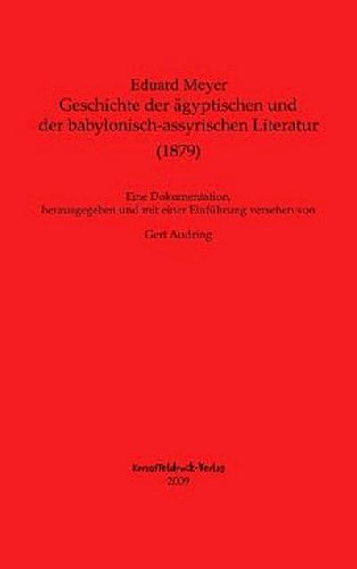 Geschichte der ägyptischen und der babylonisch-assyrischen Literatur