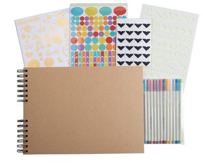 Set Scrapbooking, Album 32x22cm, Kraft, Scrap’ Addict