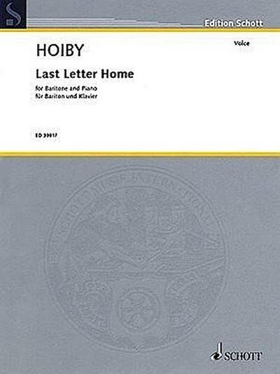 Last Letter Home: For Baritone and Piano/Fur Bariton Und Klavier