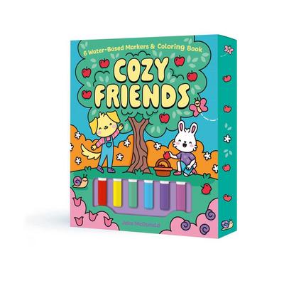 Cozy Friends: 6 Water-Based Markers and Coloring Book