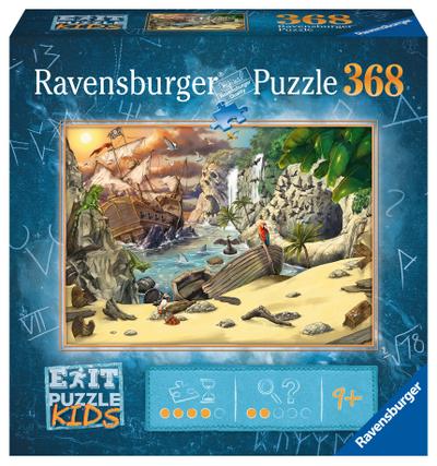 Ravensburger EXIT Puzzle Kids - 12954 Das Piratenabenteuer - 368 Teile Puzzle für Kinder ab 9 Jahren, Kinderpuzzle